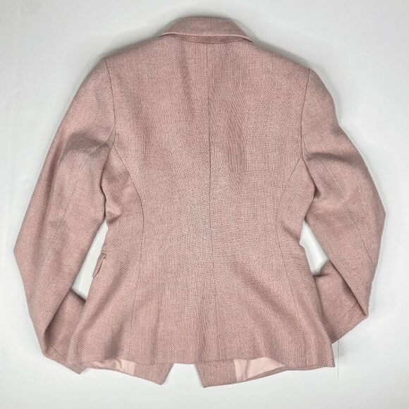 Rachel Parcell Womens Blazer Herringbone Tweed Lined Button Pink Size XS - Picture 4 of 5